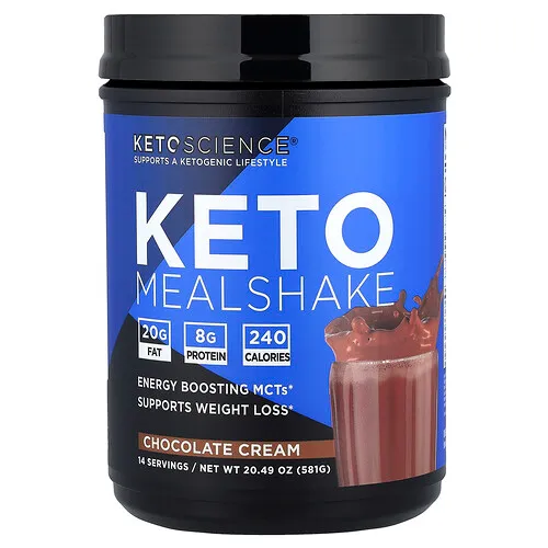 Keto Science, Batido cetogénico, Crema de chocolate, 581 g (20,49 oz)