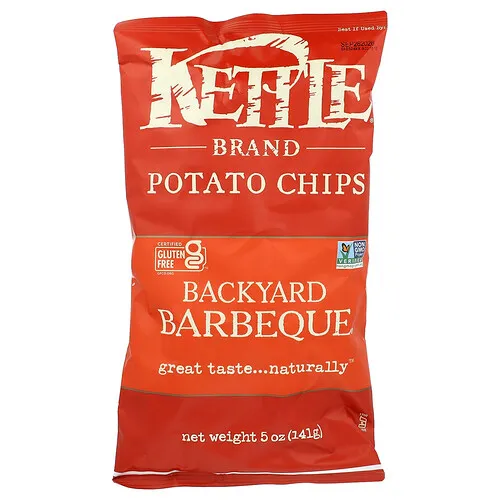 Kettle Foods, Patatas fritas, Barbacoa en el patio trasero`` 141 g (5 oz)