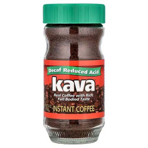 Kava Coffee, Café instantáneo, Ácido reducido, Descafeinado, 113 g (4 oz)