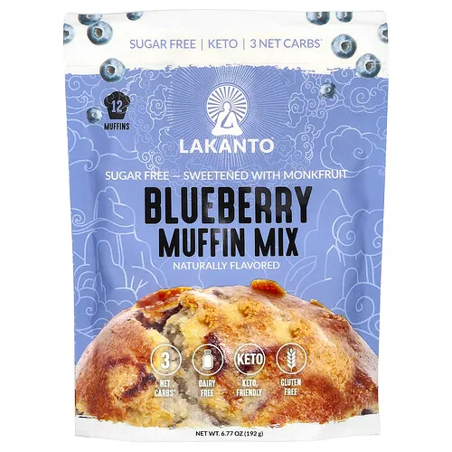 Lakanto, Mezcla para muffins de arándanos azules, 192 g (6,77 oz)