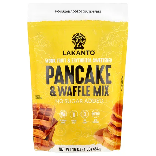 Lakanto, Mezcla para panqueques y waffles, 454 g (1 lb)
