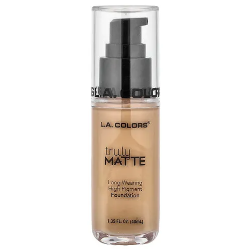 L.A. Colors, Base de maquillaje mate Truly, CLM354 Beige suave, 40 ml (1,35 oz. líq.)