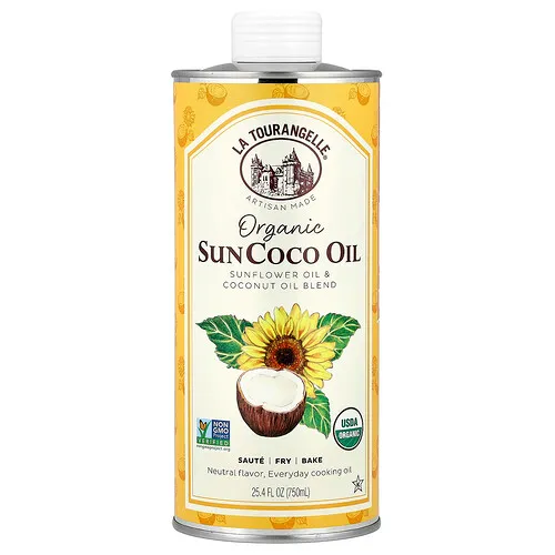 La Tourangelle, SunCoco orgánico, Mezcla de aceite de girasol y aceite de coco, 750 ml (25,4 oz. líq.)