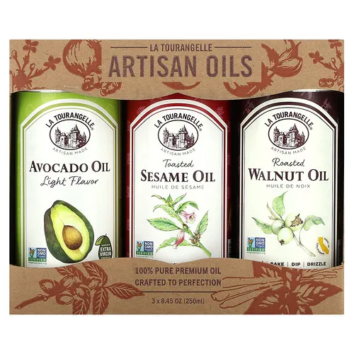 La Tourangelle, Trío de aceites artesanales LAT Favorites, 3 unidades, 250 ml (8,45 oz) cada una