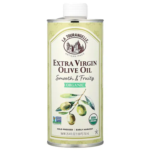 La Tourangelle, Aceite de oliva extra virgen orgánico, Aceite suave y frutal, 750 ml (25,4 oz. líq.)