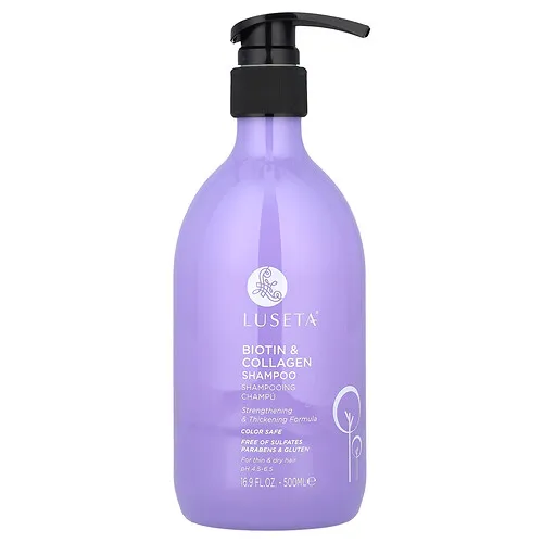 Luseta Beauty, Champú con biotina y colágeno, Para cabello fino y seco, 500 ml (16,9 oz. líq.)