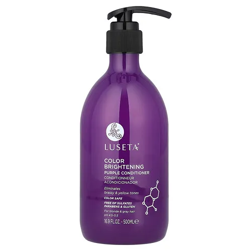 Luseta Beauty, Acondicionador iluminador de color púrpura, Para cabello rubio y gris, 500 ml (16,9 oz. líq.)