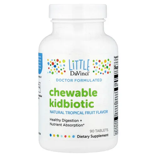 Little DaVinci, Probiótico masticable para niños, Frutas tropicales naturales, 90 comprimidos