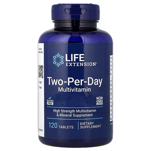 Life Extension, Suplemento multivitamínico, para tomar dos veces al día, 120 tabletas