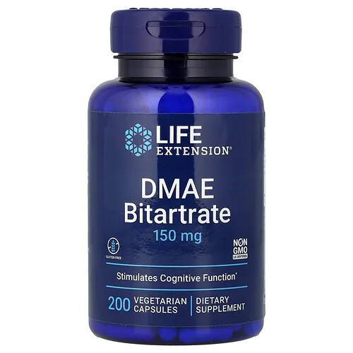 Life Extension, Bitartrato de DMAE, 150 mg, 200 cápsulas vegetales