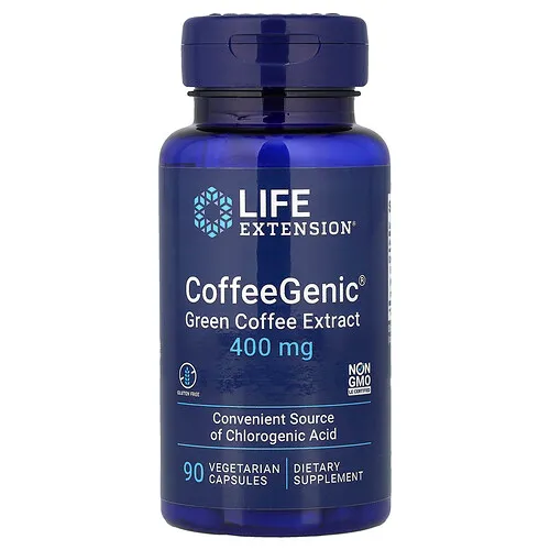 Life Extension, CoffeeGenic®, Extracto de café verde, 400 mg, 90 cápsulas vegetales
