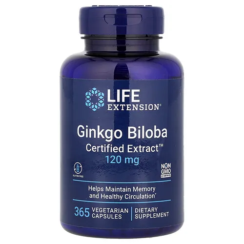 Life Extension, Ginkgo biloba, 120 mg, 365 cápsulas vegetales