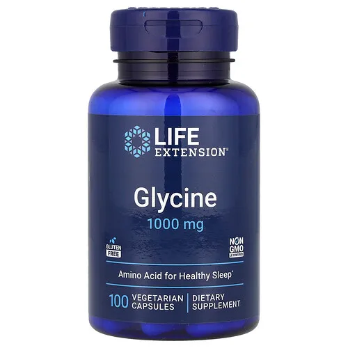 Life Extension, Glicina, 1000 mg, 100 cápsulas vegetales