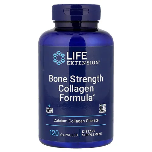 Life Extension, Fórmula de colágeno para fortalecer los huesos, 120 cápsulas