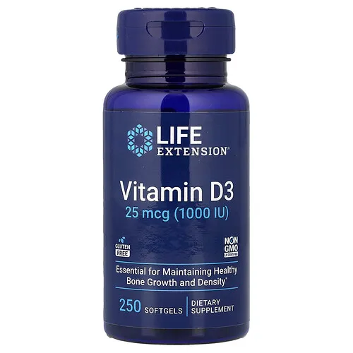 Life Extension, Vitamina D3, 25 mcg (1000 UI), 250 cápsulas blandas