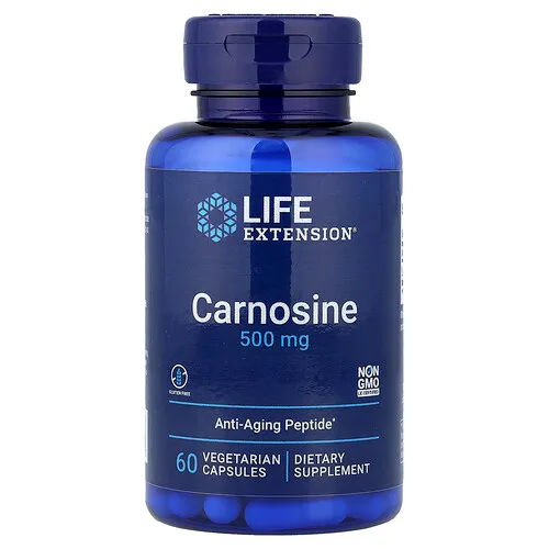 Life Extension, Carnosina, 500 mg, 60 cápsulas vegetales