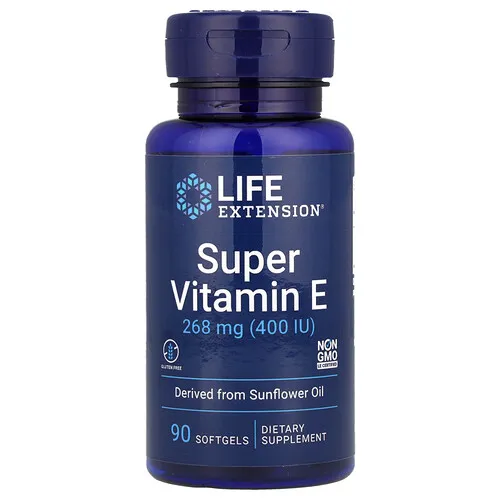 Life Extension, Supervitamina E, 268 mg (400 UI), 90 cápsulas blandas