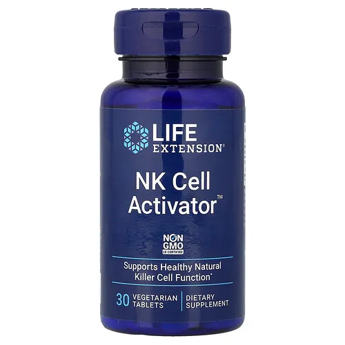 Life Extension, NK Cell Activator™, Suplemento para favorecer la función saludable de los linfocitos citolíticos naturales, 30 comprimidos vegetales (500 mg por comprimido)