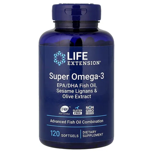 Life Extension, Super omega-3, 120 cápsulas blandas
