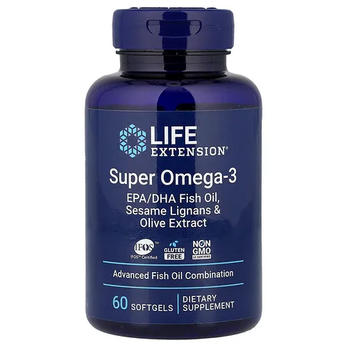 Life Extension, Super omega-3, 60 cápsulas blandas