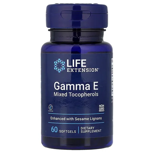 Life Extension, Tocoferoles mixtos Gamma E, 60 cápsulas blandas