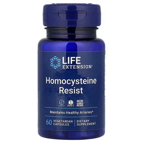 Life Extension, Homocysteine Resist, Suplemento para favorecer los niveles saludables de homocisteína, 60 cápsulas vegetales