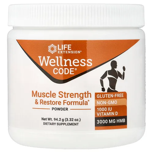 Life Extension, Wellness Code®, Fórmula para fortalecer y restaurar los músculos en polvo, 94,2 g (3,32 oz)