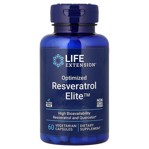 Life Extension, Resveratrol optimizado Elite, 60 cápsulas vegetales
