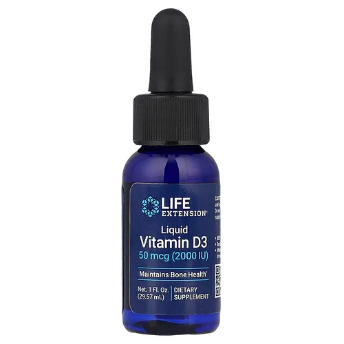 Life Extension, Vitamina D3 líquida, 50 mcg (2000 UI), 29,57 ml (1 oz. líq.)