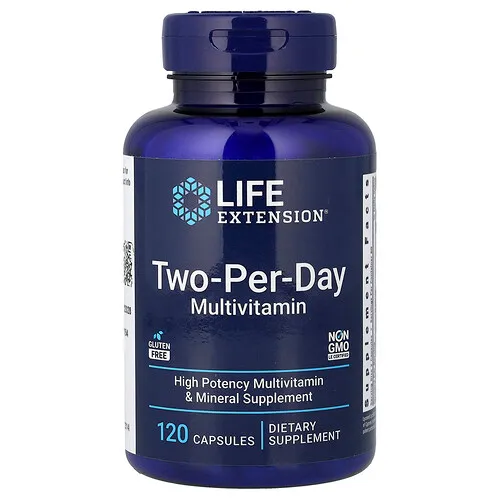 Life Extension, Suplemento multivitamínico, Dos cápsulas por día, 120 cápsulas