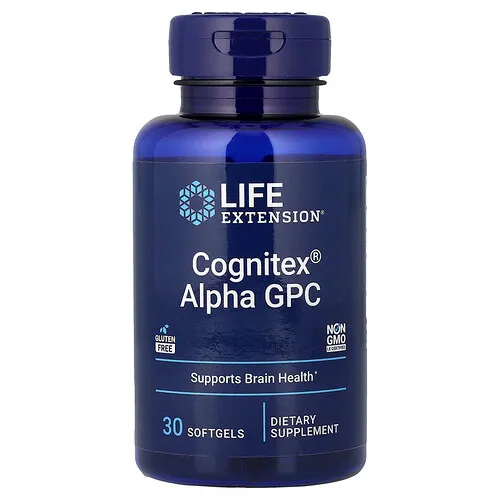 Life Extension, Cognitex, Alfa-GPC, 30 cápsulas blandas