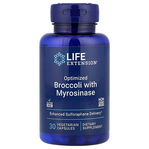 Life Extension, Brócoli optimizado con mirosinasa, 30 cápsulas vegetales
