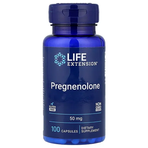 Life Extension, Pregnenolona, 50 mg, 100 cápsulas
