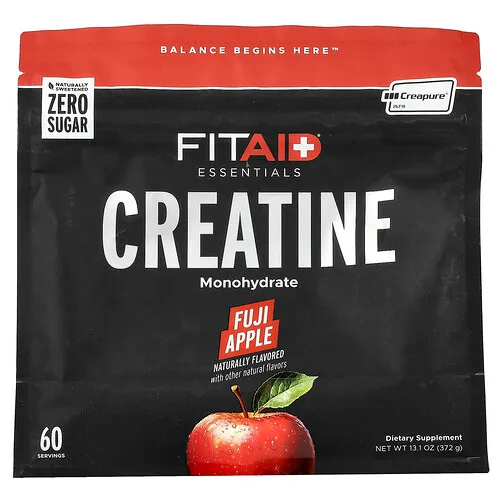 FITAID, Productos esenciales, Monohidrato de creatina, Manzana Fuji, 372 g (13,1 oz)