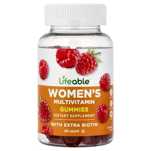 Lifeable, Gomitas multivitamínicas para mujeres, Frambuesa, 60 gomitas