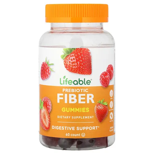 Lifeable, Gomitas con fibra prebiótica, Baya, 60 gomitas