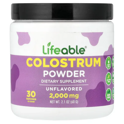 Lifeable, Calostro en polvo, Sin sabor, 60 g (2.1 oz)