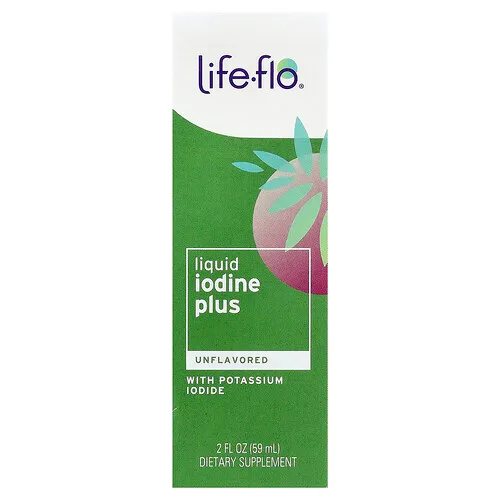 Life-flo, Yodo líquido plus, Con yoduro de potasio y yodo, Sin sabor, 59 ml (2 oz. líq.)