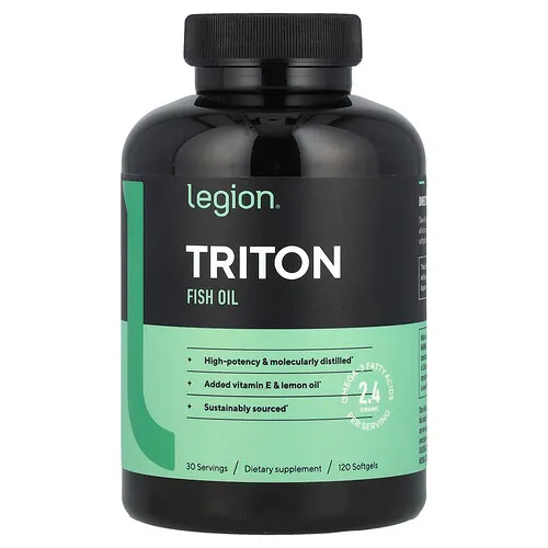 Legion Athletics, Aceite de pescado Triton, 120 cápsulas blandas