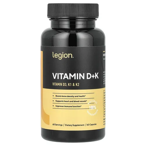 Legion Athletics, Vitaminas D y K, 60 cápsulas