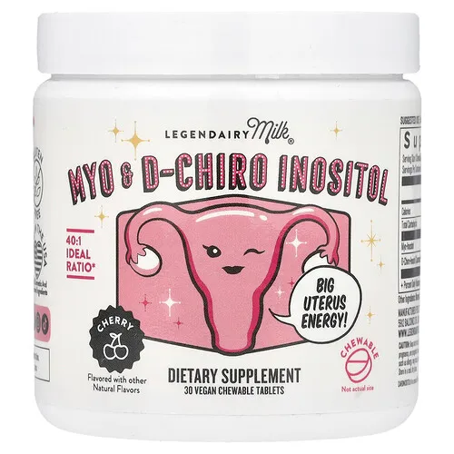 Legendairy Milk, Mioinositol y D-quiroinositol, Cereza, 30 comprimidos masticables veganos