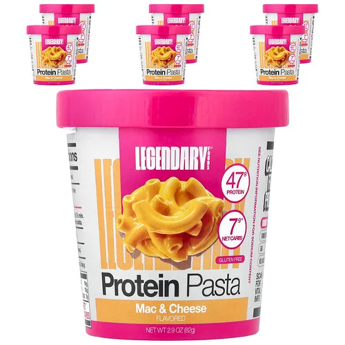 Legendary Foods, Pasta proteica, Macarrones con queso, 6 unidades, 82 g (2,9 oz) cada una