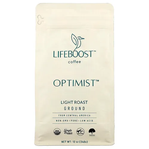 Lifeboost, Café, Optimist™, Molido, Tostado claro, 340 g (12 oz)