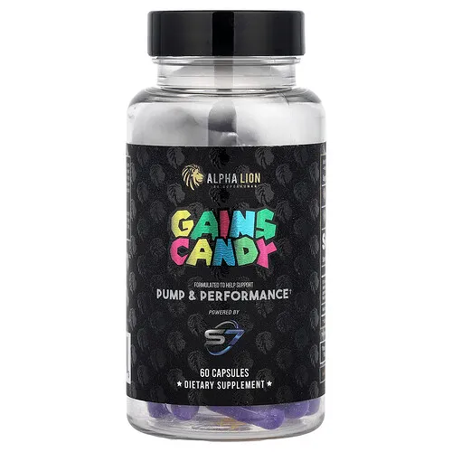 ALPHA LION, Gains Candy, 60 cápsulas