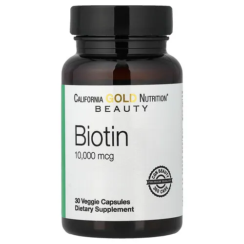 California Gold Nutrition, Biotina, 10.000 mcg, 30 cápsulas vegetales