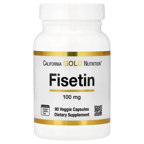 California Gold Nutrition, Fisetina, 100 mg, 90 cápsulas vegetales