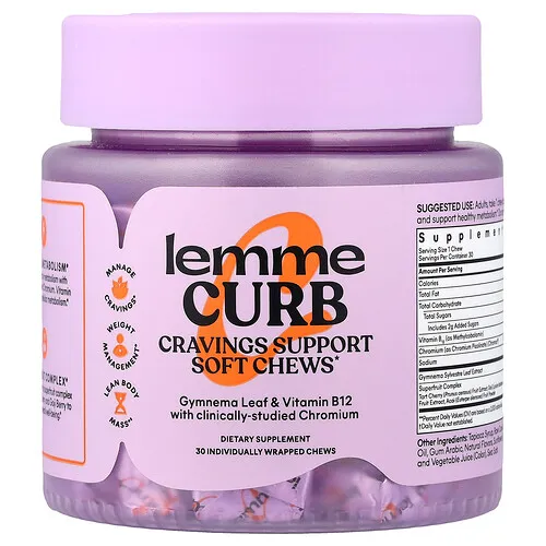 Lemme, Curb, Refuerzo para los antojos, Fruta mixta, 30 bocadillos masticables en envoltorios individuales