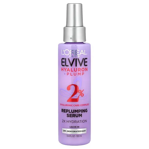 L'Oréal, Elvive, Efecto hialurónico y voluminizador, Sérum redensificante, Cabello seco y deshidratado, 130 ml (4,4 oz. líq.)