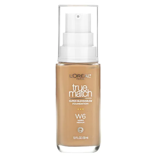 L'Oréal, True Match, Base supermezclable, W6, Medio cálido`` 30 ml (1 oz. Líq.)
