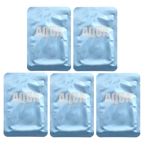 Lapcos, Set de mascarillas de belleza hidratantes, Aguamarina, 5 mascarillas, 30 ml (1,01 oz. líq.) cada una